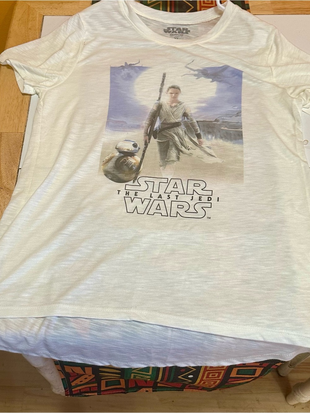 Star Wars Rey & BB-8 White Graphic T-Shirt Women’s High Low NWT